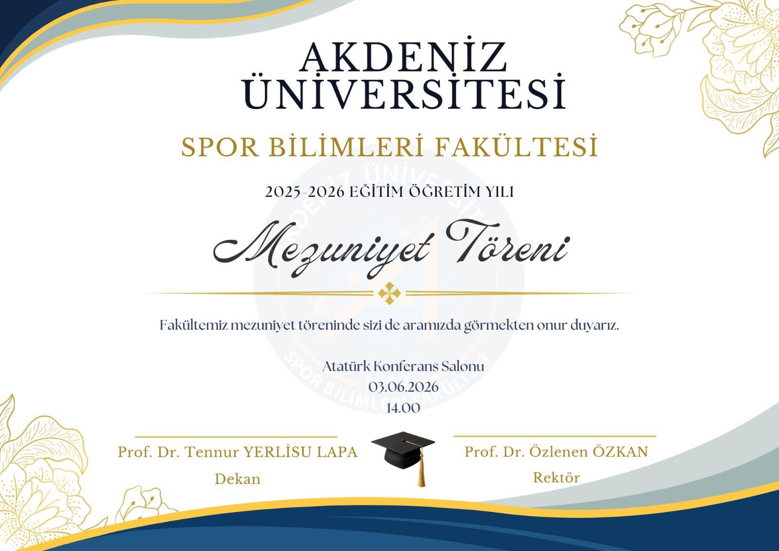 Spor Bilimleri Fak&uuml;ltesi 'Mezuniyet T&ouml;reni Davetiyesi'.jpg