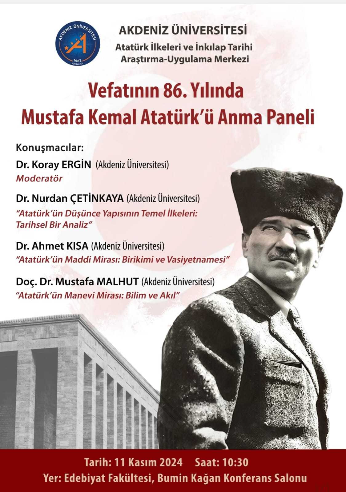 Mustafa Kemal Atatürk'ü Anma Paneli