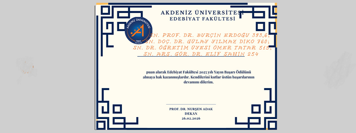 <p>Fak&uuml;ltemiz Yayın Başarı &Ouml;d&uuml;lleri</p>