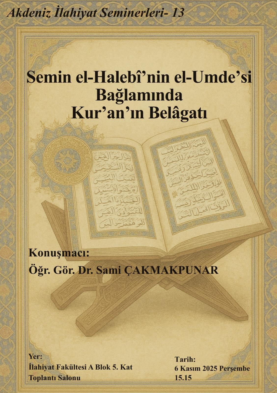 Akdeniz Üniversitesi İlahiyat Fakültesi Seminerleri-13