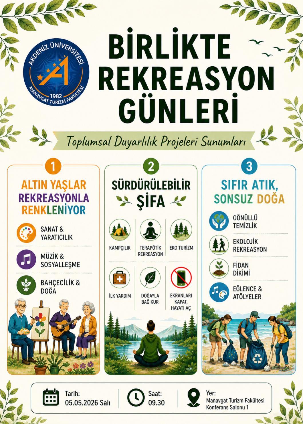 Rekreasyon Yönetimi Bölümü Öğrencilerinin Toplumsal Duyarlılık ve Katkı Projeleri Sunumları
