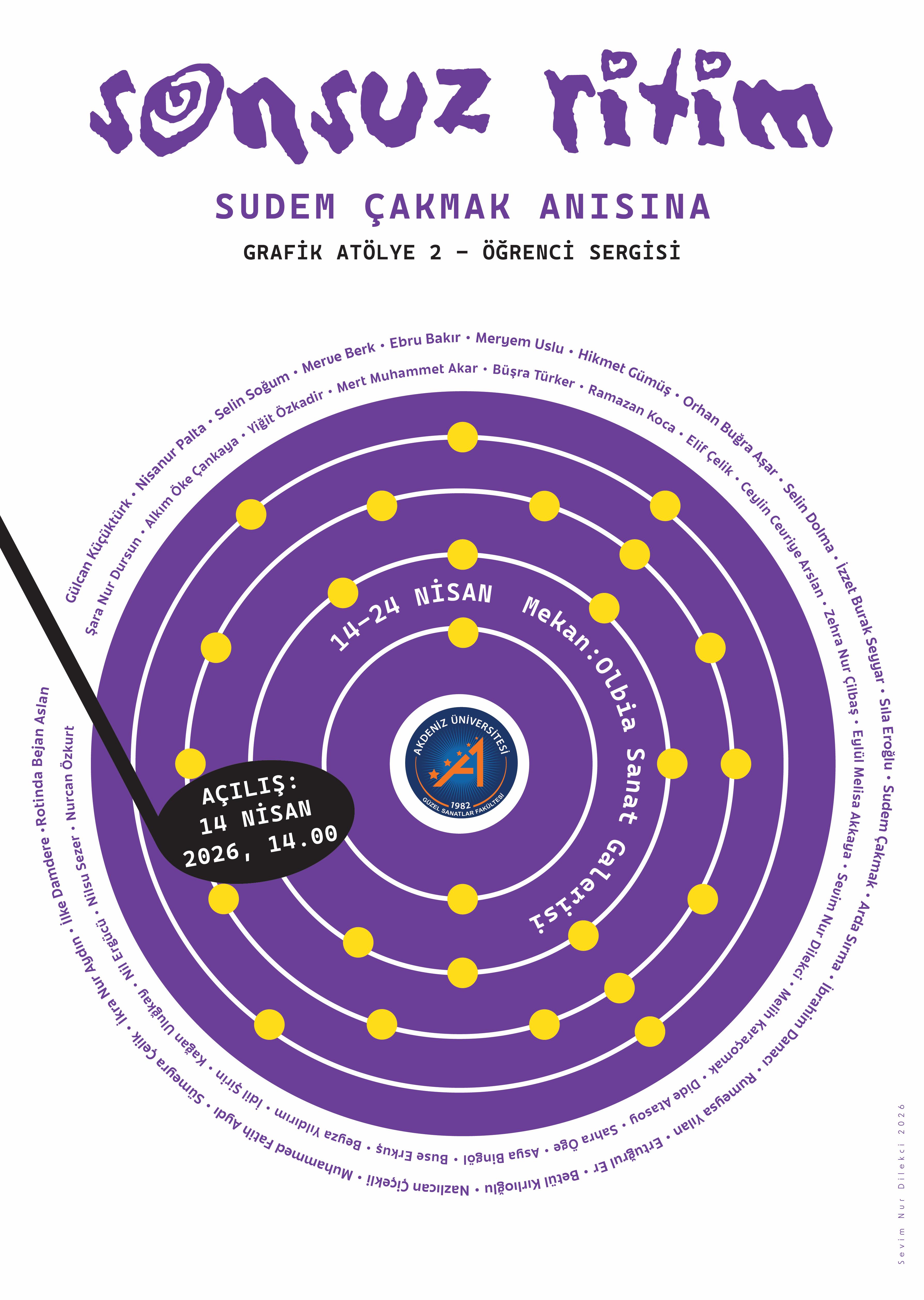 “Sonsuz Ritim” Sudem Çakmak Anısına Grafik Atölye Sergisi