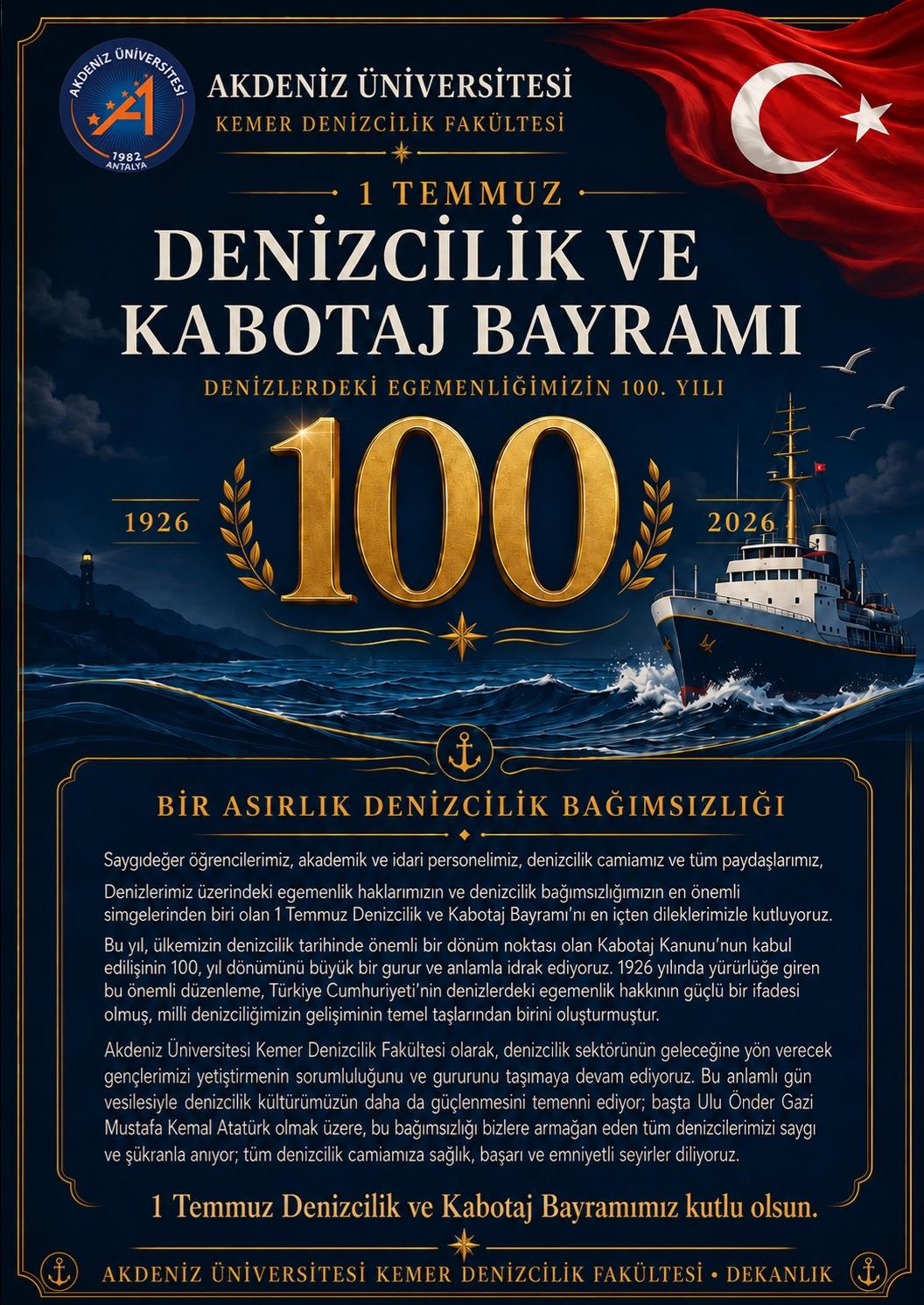 Denizcilik ve Kabotaj Bayramı