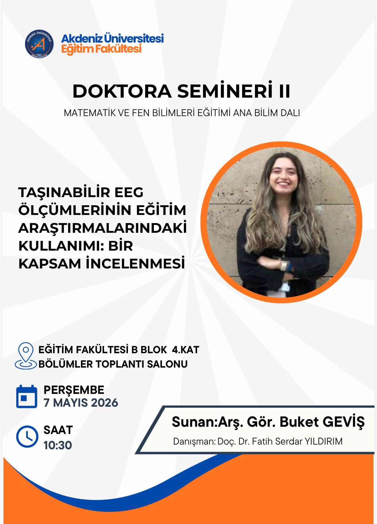 Doktora Semineri: Eğitim Araştırmalarında Taşınabilir EEG Kullanımı