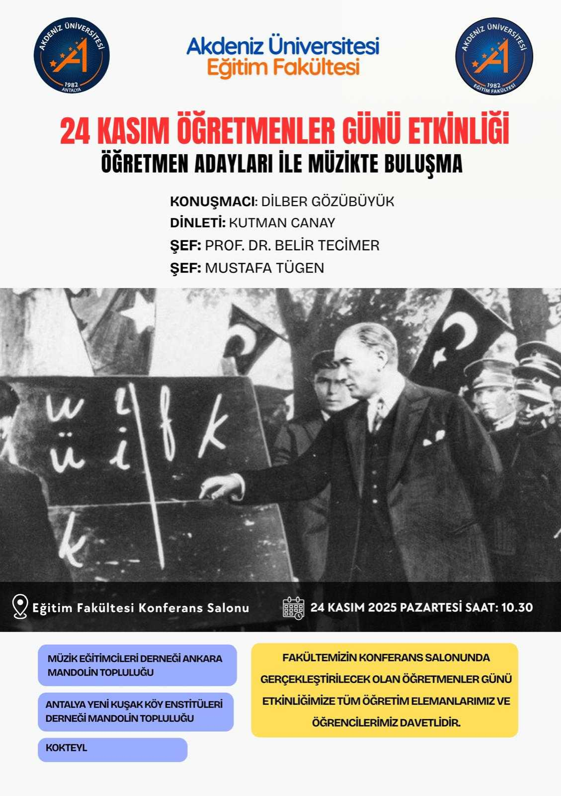24 Kasım Öğretmenler Günü Etkinliği: "Öğretmen Adayları ile Müzikte Buluşma" 