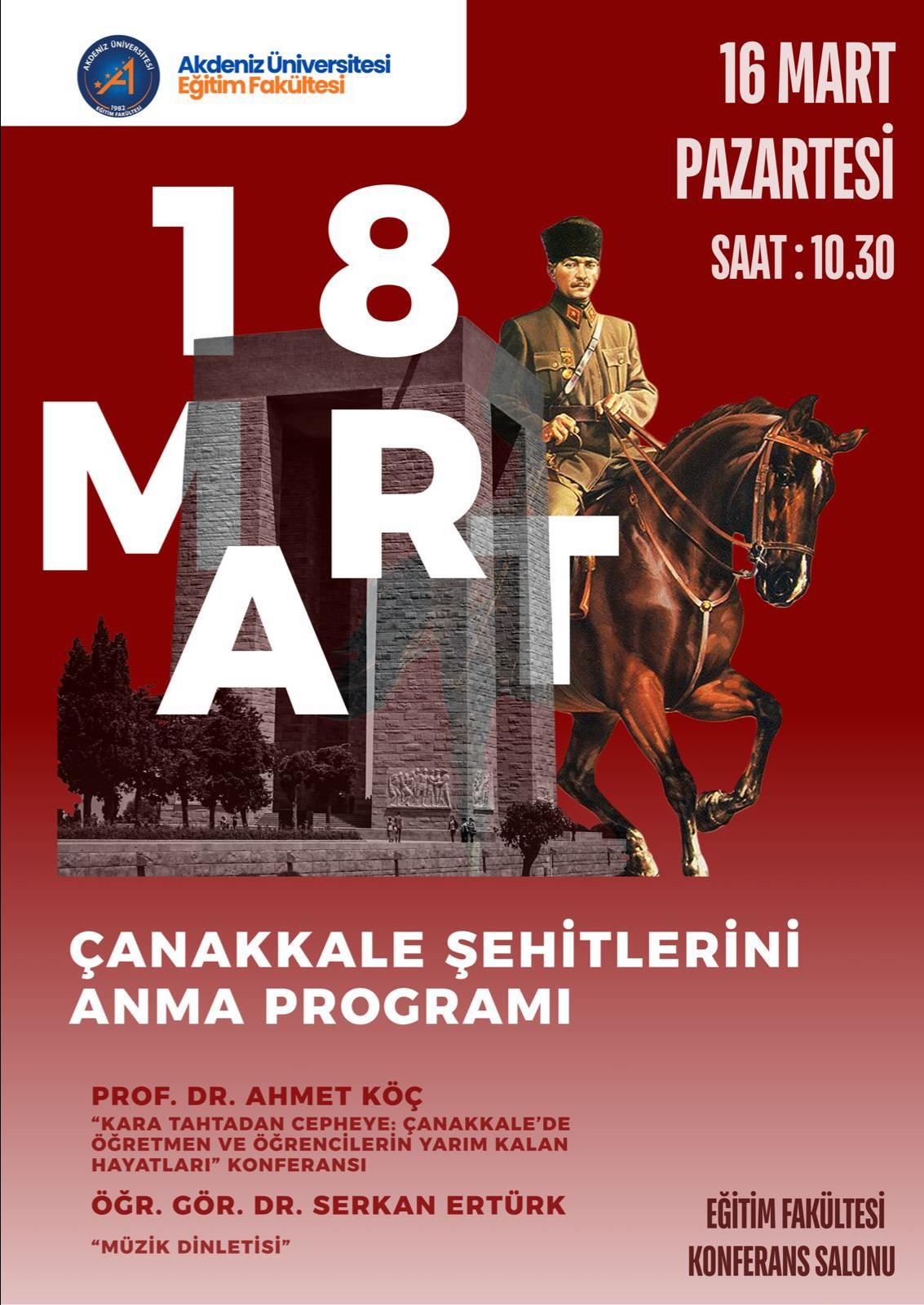Çanakkale Şehitlerini Anma Programı