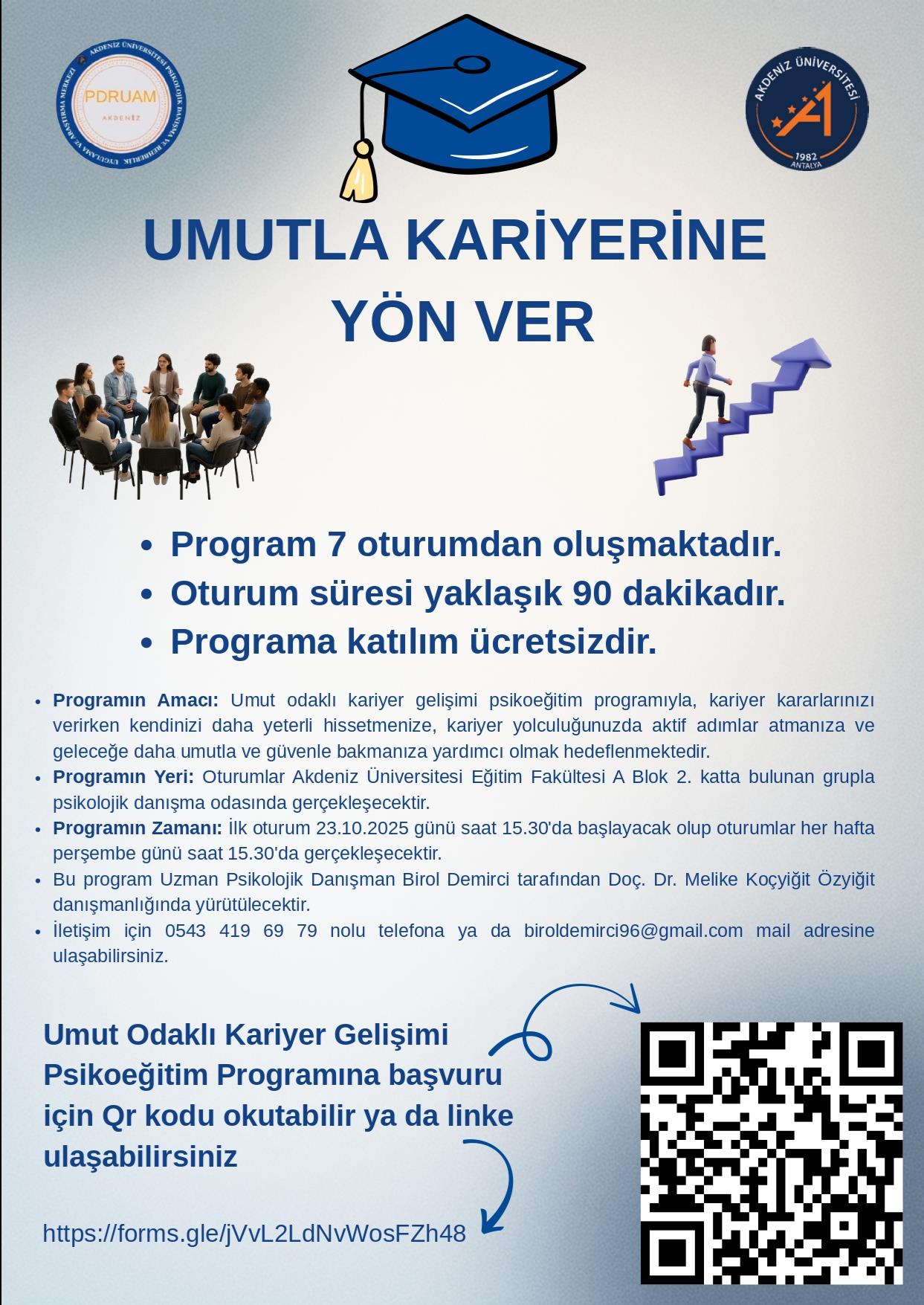 "Umut Odaklı Kariyer Gelişimi" Psikoeğitim Programı
