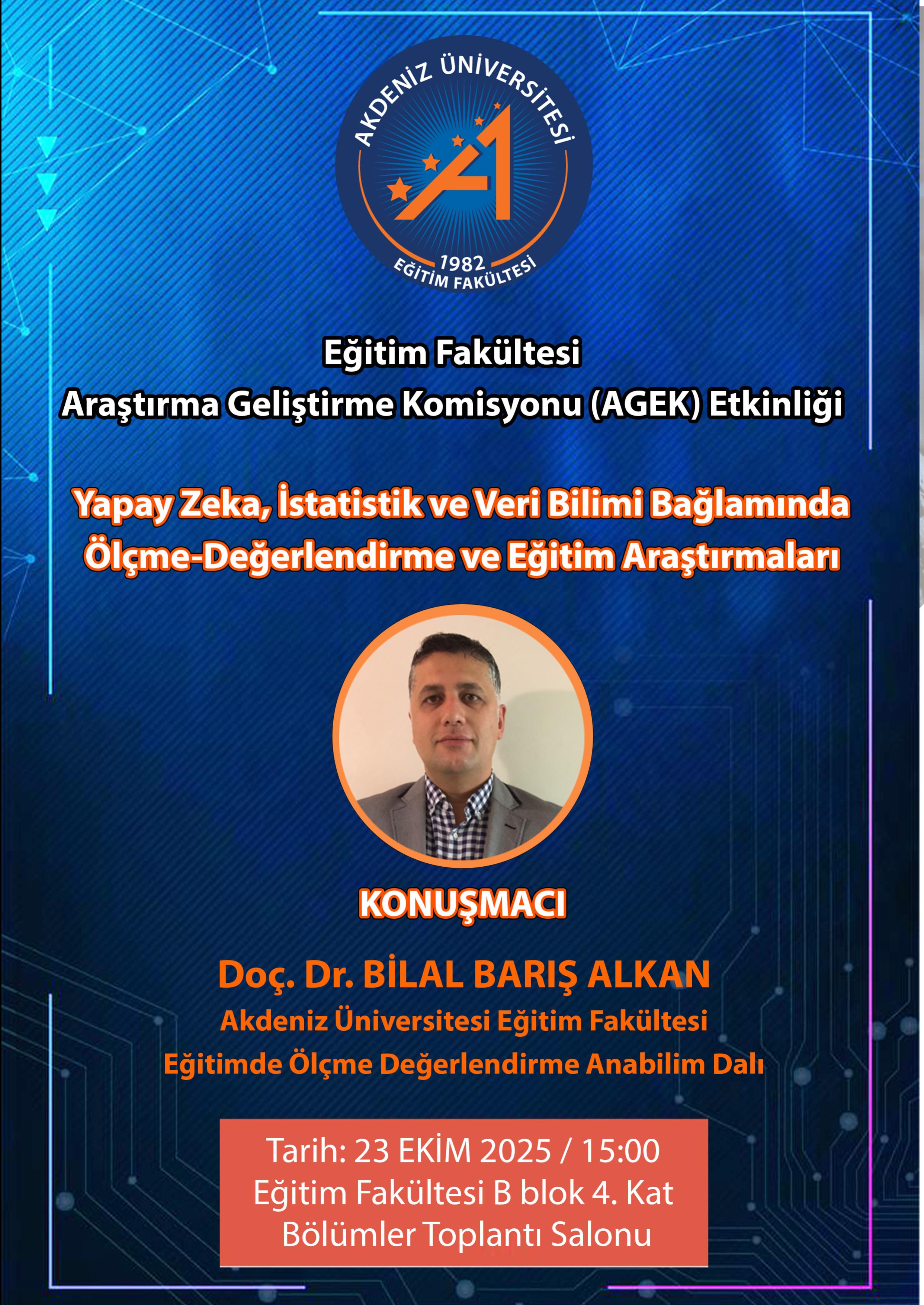 Yapay Zeka, İstatistik ve Veri Bilimi Bağlamında Ölçme-Değerlendirme ve Eğitim Araştırmaları Semineri