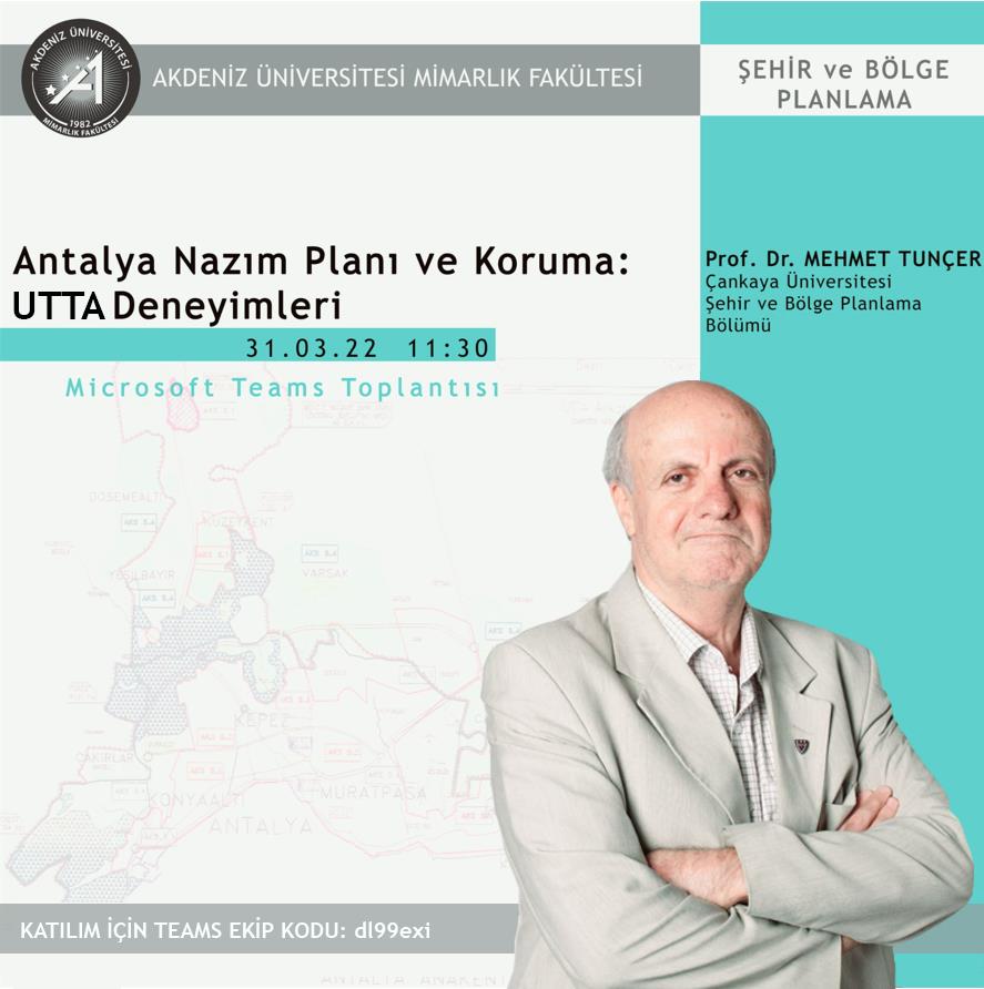 Çevrimiçi Bölüm Etkinliği: “Antalya Nazım Planı ve Koruma: UTTA Deneyimleri” 