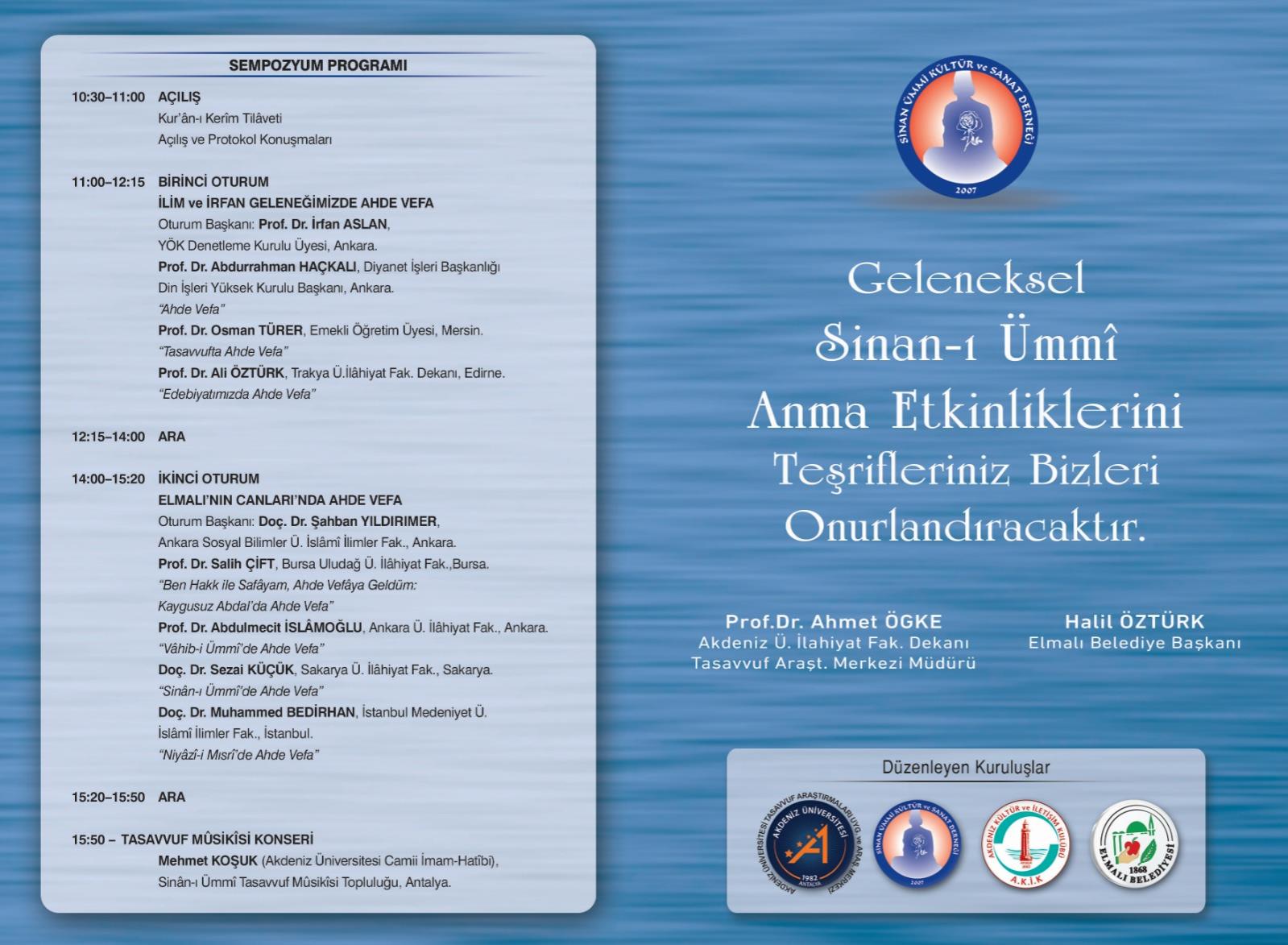 Geleneksel Sinan-ı Ümmî Anma Etkinlikleri