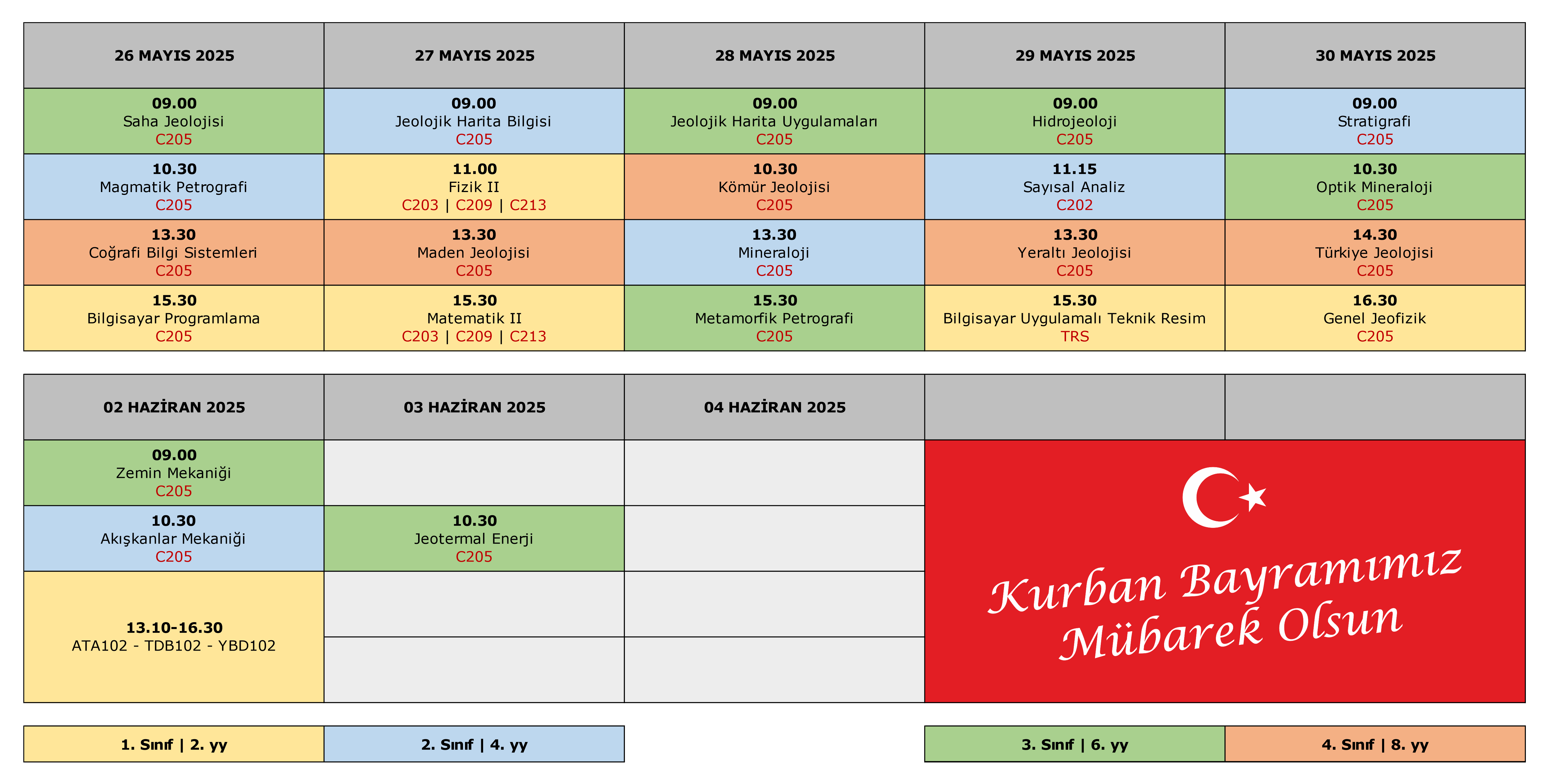 2024-25 BAHAR LİSANS FİNAL SINAVLAR