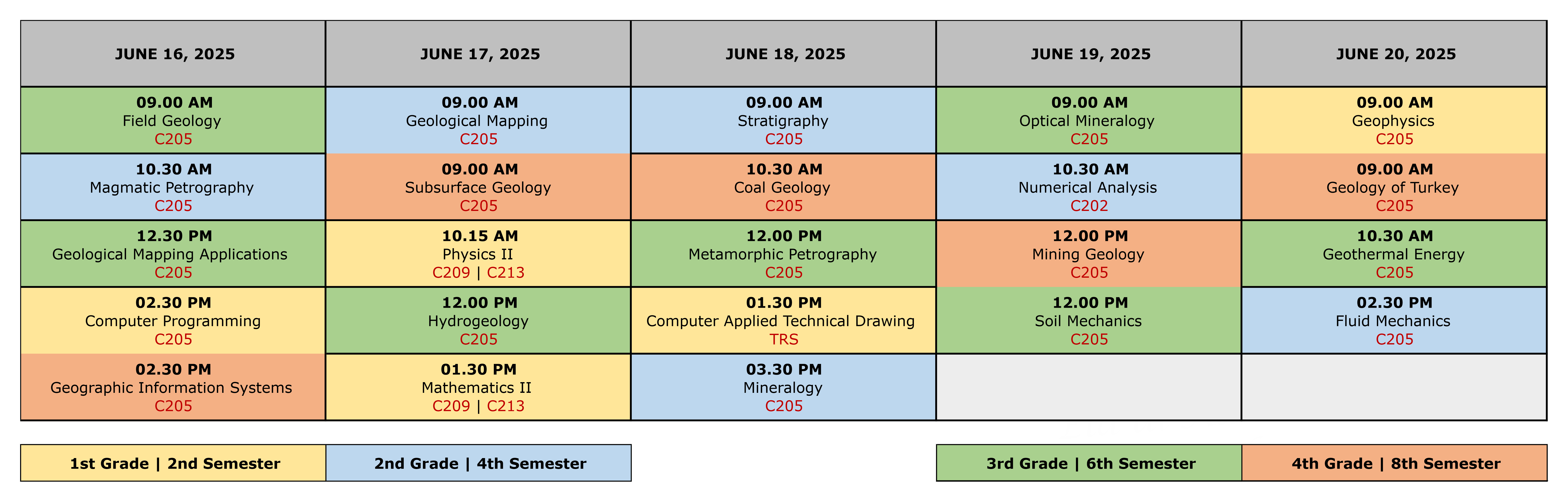 2024-25 SPRING UNDERGRADUATE MAKE-UP EXAMS