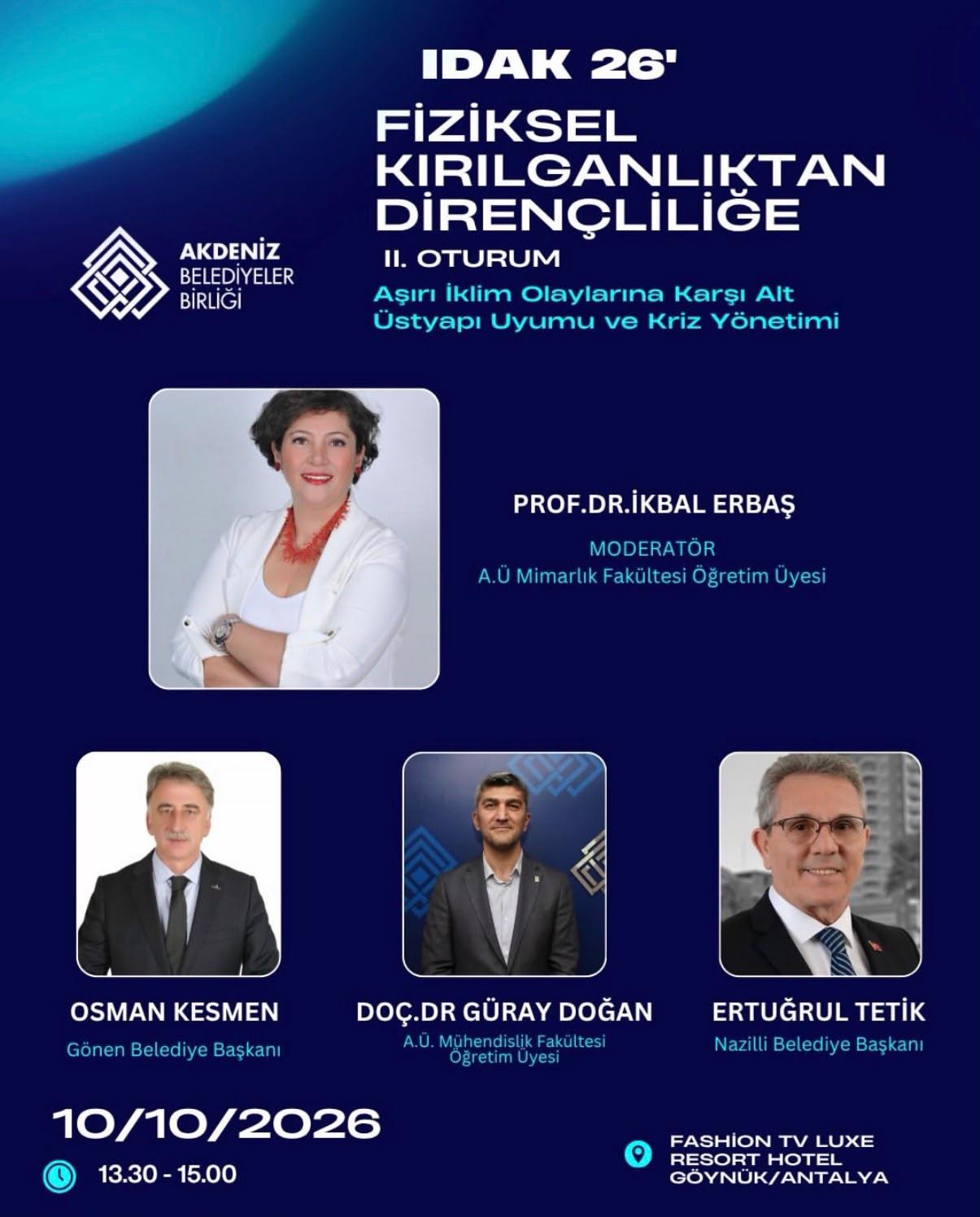 Kırılganlıktan Dirençliliğe: İklim Krizinde Kentlerin Kurumsal, Fiziksel ve Toplumsal Dönüşümü Sempozyumu (İDAK'26)