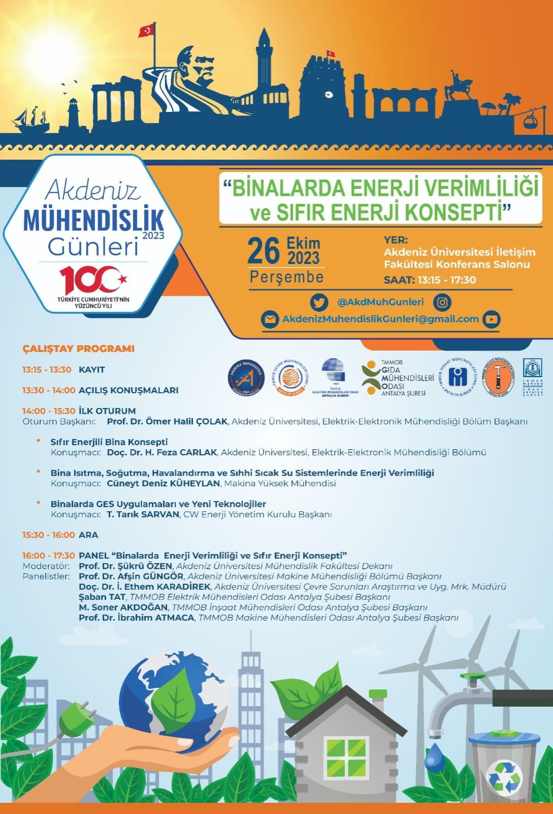 Akdeniz Mühendislik Günleri "Binalarda Enerji Verimliliği ve Sıfır Enerji Konsepti” Çalıştayı