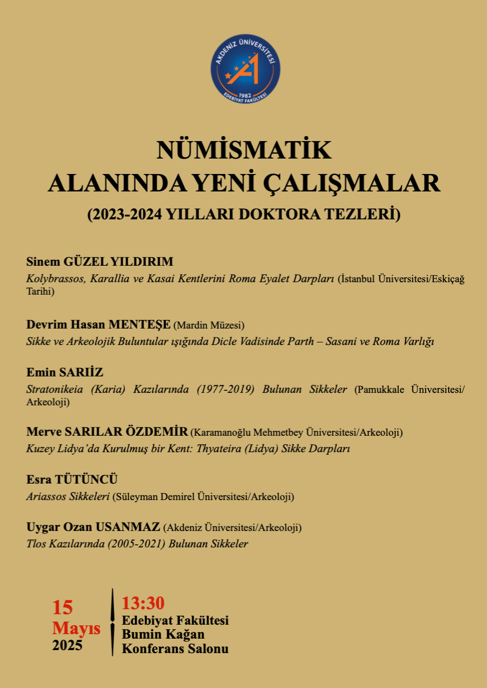 Çalıştay: Nümismatik Alanında Yeni Çalışmalar