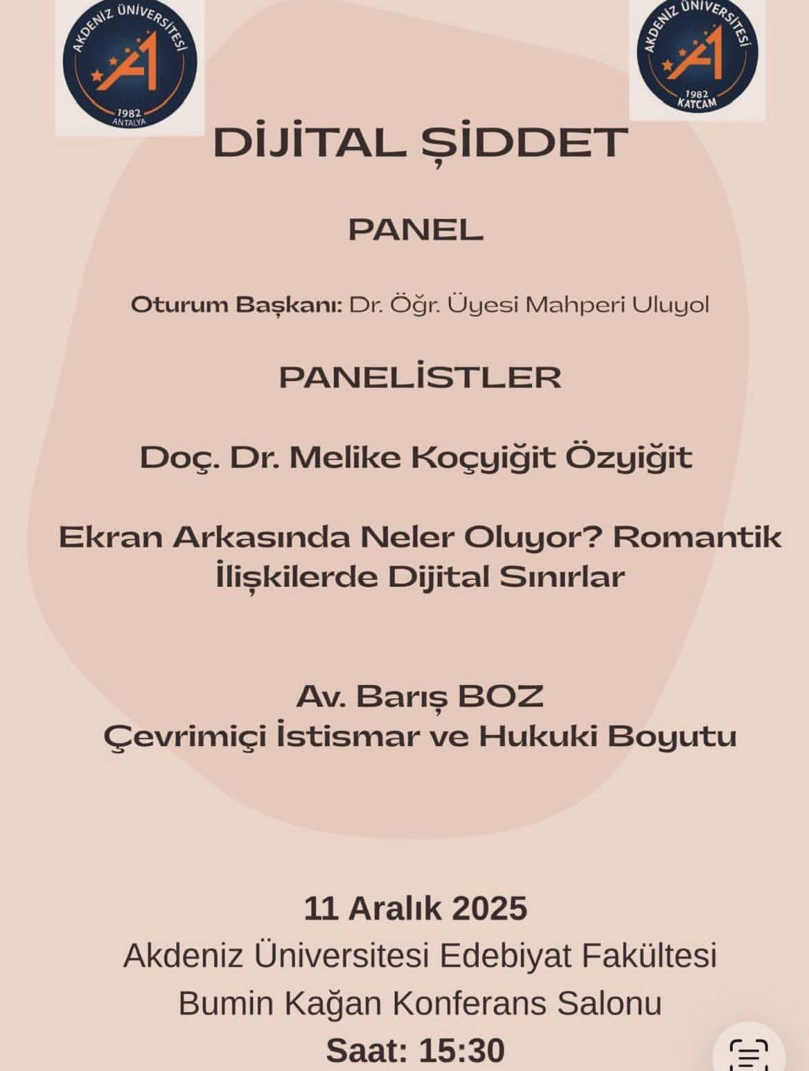 Dijital Şiddet Paneli: Romantik İlişkilerde Dijital Sınırlar ve Hukuki Boyut