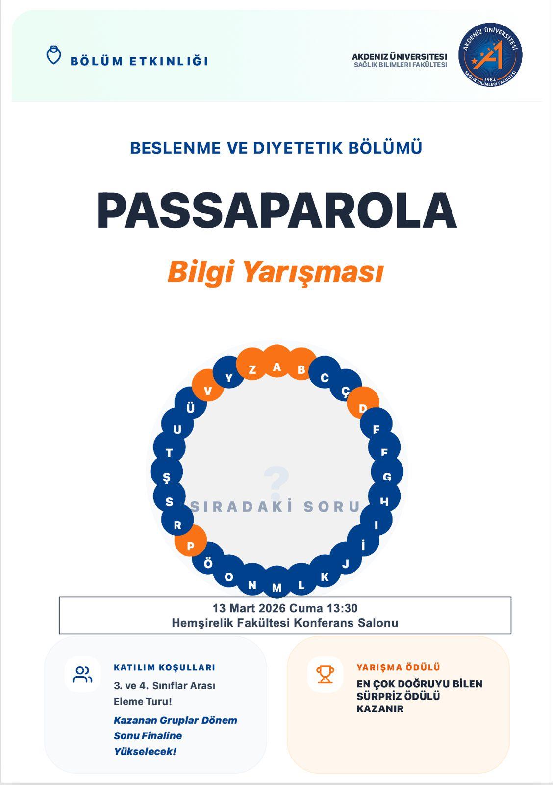 Beslenme ve Diyetetik Bölümü Bilgi Yarışması