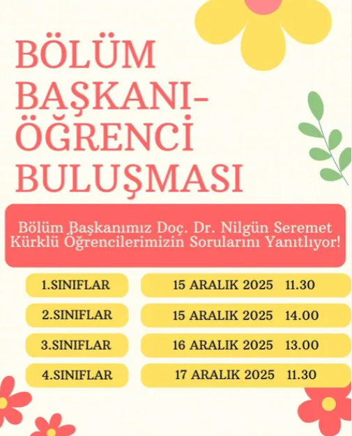 Bölüm Başkanı Öğrenci Buluşması