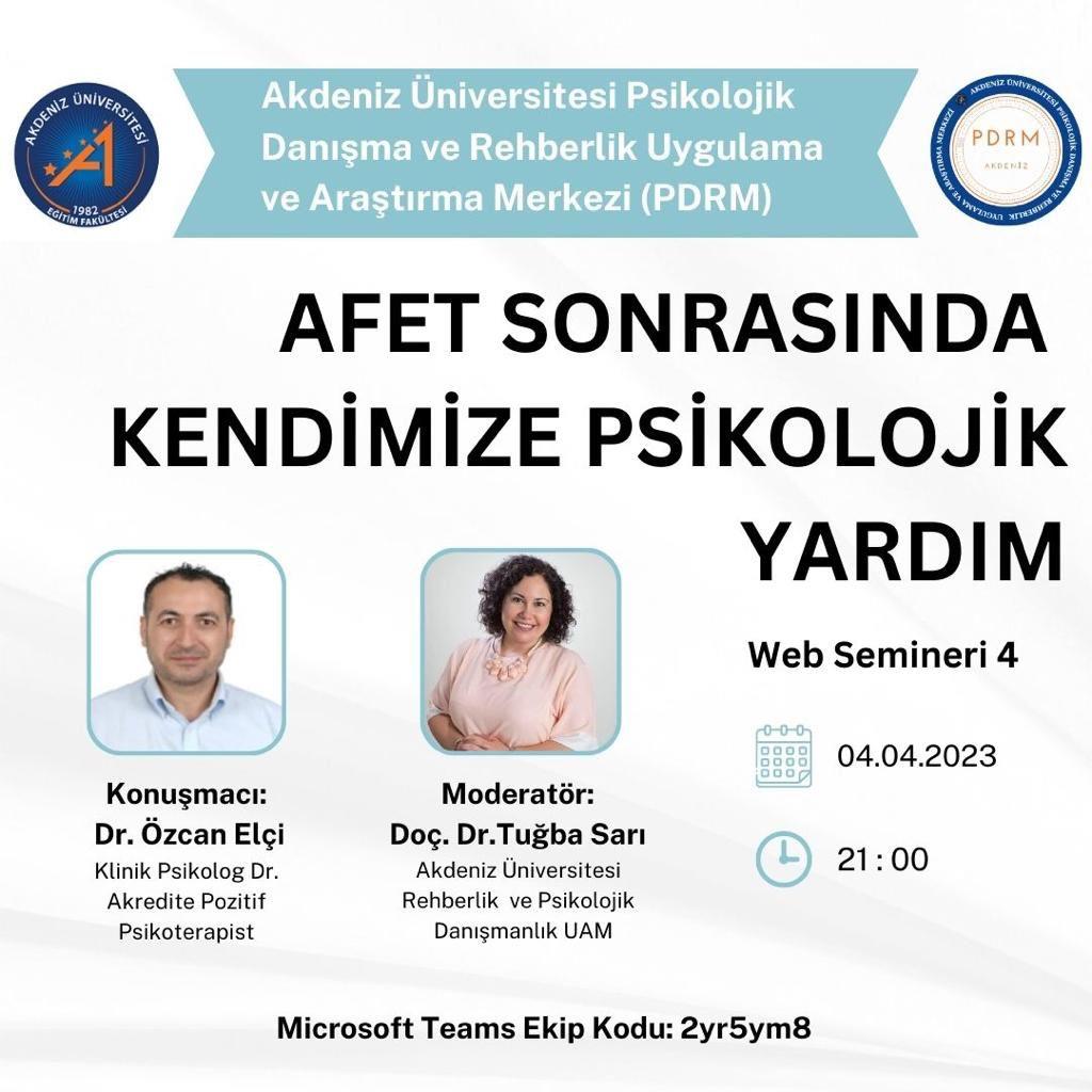 PDRM Web Semineri 4 – Afet Sonrasında Kendimize Psikolojik Yardım
