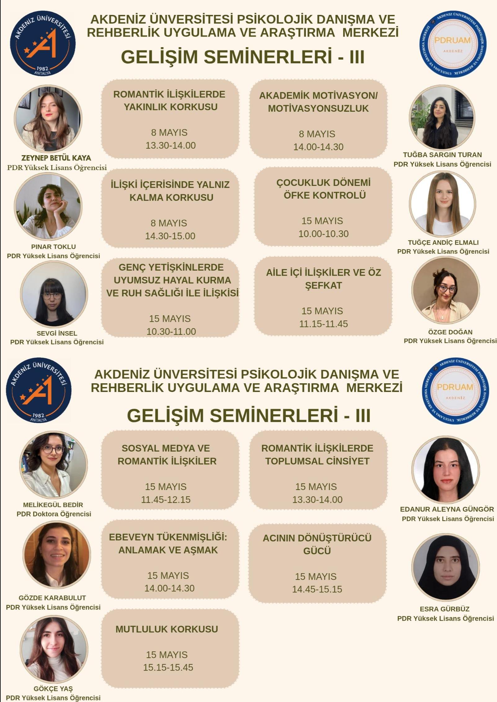 PDRUAM Gelişim Seminerleri - III